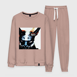 Костюм хлопковый мужской Slipkat Meowa, цвет: пыльно-розовый