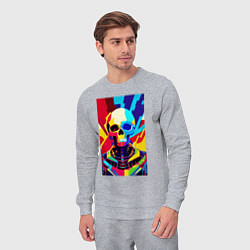 Костюм хлопковый мужской Pop art skull, цвет: меланж — фото 2