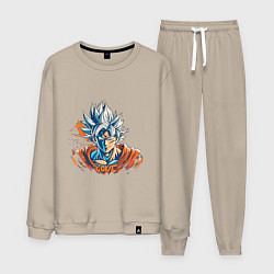 Костюм хлопковый мужской Goku, цвет: миндальный