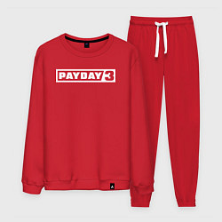 Костюм хлопковый мужской Payday 3 logo, цвет: красный