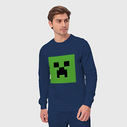 Костюм хлопковый мужской Minecraft creeper face, цвет: тёмно-синий — фото 2