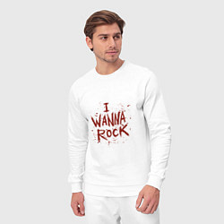 Костюм хлопковый мужской I Wanna Rock - Я хочу зажигать, цвет: белый — фото 2