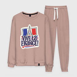 Костюм хлопковый мужской Vive la France, цвет: пыльно-розовый