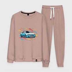 Костюм хлопковый мужской Nissan Skyline R32 GTR, цвет: пыльно-розовый