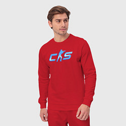 Костюм хлопковый мужской CS2 blue logo, цвет: красный — фото 2