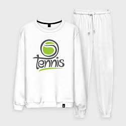 Костюм хлопковый мужской Tennis ball, цвет: белый