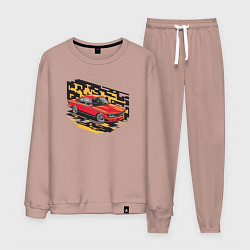 Костюм хлопковый мужской BMW 3 0 CS, цвет: пыльно-розовый