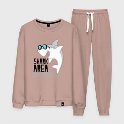 Костюм хлопковый мужской Зона акул, цвет: пыльно-розовый