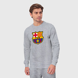 Костюм хлопковый мужской Barcelona fc sport, цвет: меланж — фото 2