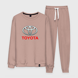Костюм хлопковый мужской Toyota sport auto brend, цвет: пыльно-розовый
