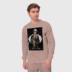 Костюм хлопковый мужской Оппенгеймер 23, цвет: пыльно-розовый — фото 2