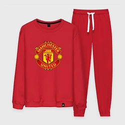 Костюм хлопковый мужской Манчестер Юнайтед фк спорт, цвет: красный