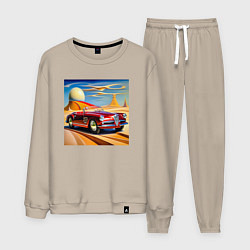 Костюм хлопковый мужской Альфа Ромео в стиле, цвет: миндальный