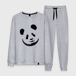 Костюм хлопковый мужской Голова милой панды, цвет: меланж