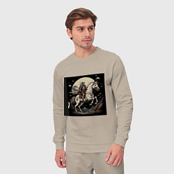 Костюм хлопковый мужской Рыцарь на коне под луной, цвет: миндальный — фото 2