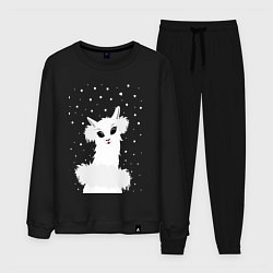 Мужской костюм Лама-альпака в пушистых наушниках