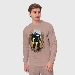 Костюм хлопковый мужской Робот железный компаньон, цвет: пыльно-розовый — фото 2