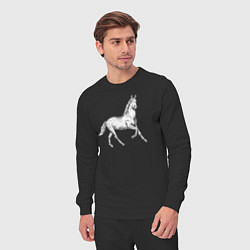 Костюм хлопковый мужской Белая лошадь на скаку, цвет: черный — фото 2