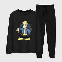 Костюм хлопковый мужской Burnout - vault boy, цвет: черный