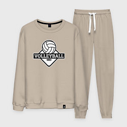 Костюм хлопковый мужской Volleyball club, цвет: миндальный