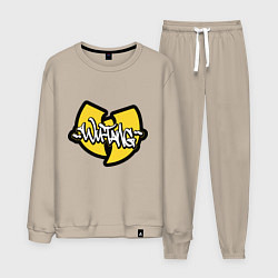 Костюм хлопковый мужской Wu tang - logo, цвет: миндальный
