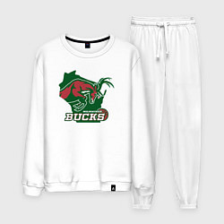 Костюм хлопковый мужской Milwaukee bucks, цвет: белый