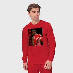 Костюм хлопковый мужской Bulls Jordan, цвет: красный — фото 2