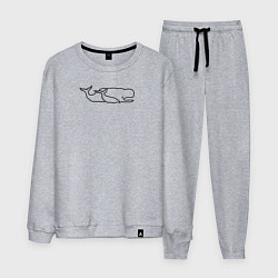 Костюм хлопковый мужской Два кита, цвет: меланж