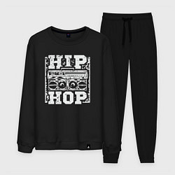 Костюм хлопковый мужской Hip hop life, цвет: черный