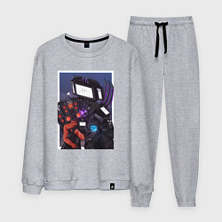 Костюм хлопковый мужской ТВ Мен со Спикерменом и Камераменом, цвет: меланж