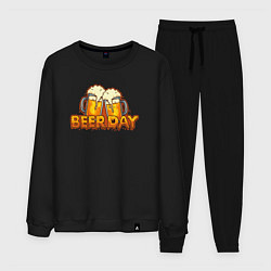Костюм хлопковый мужской Beer day, цвет: черный