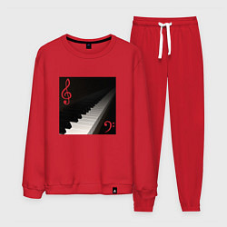 Мужской костюм Скрипичный и басовый ключи с клавиатурой фортепиан