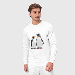 Костюм хлопковый мужской Друзья-пингвины, цвет: белый — фото 2