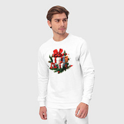 Костюм хлопковый мужской Рождественский подарок, цвет: белый — фото 2