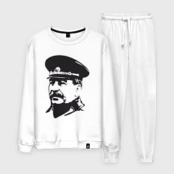 Костюм хлопковый мужской Сталин в фуражке, цвет: белый