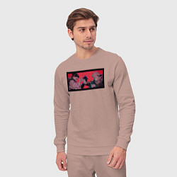 Костюм хлопковый мужской Чосо против Итадори, цвет: пыльно-розовый — фото 2