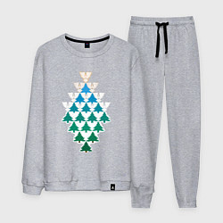 Костюм хлопковый мужской Ангелы и Елочки -рождественская метаморфоза в стил, цвет: меланж