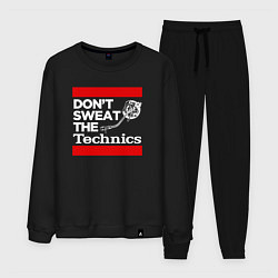 Костюм хлопковый мужской Dont sweat the Technics, цвет: черный