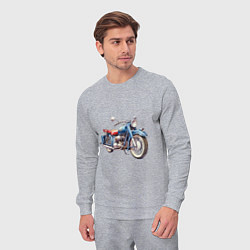 Костюм хлопковый мужской Ретро мотоцикл олдскул, цвет: меланж — фото 2