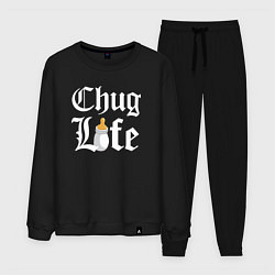 Костюм хлопковый мужской Thug life milk, цвет: черный