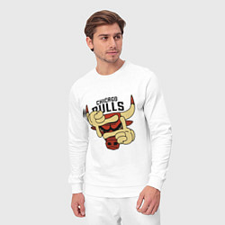 Костюм хлопковый мужской Bulls logo with hands, цвет: белый — фото 2