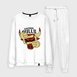 Костюм хлопковый мужской Bulls logo with hands, цвет: белый