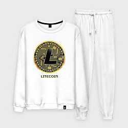 Костюм хлопковый мужской Litecoin крипта, цвет: белый