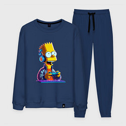 Костюм хлопковый мужской Bart is an avid gamer, цвет: тёмно-синий