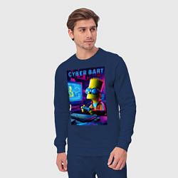Костюм хлопковый мужской Cyber Bart is an avid gamer, цвет: тёмно-синий — фото 2