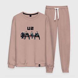 Костюм хлопковый мужской U2 - A band, цвет: пыльно-розовый
