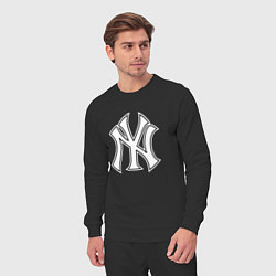 Костюм хлопковый мужской New York yankees - baseball logo, цвет: черный — фото 2