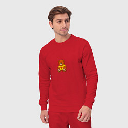 Костюм хлопковый мужской Игрушечный мишка в желтом свитере и сердце, цвет: красный — фото 2