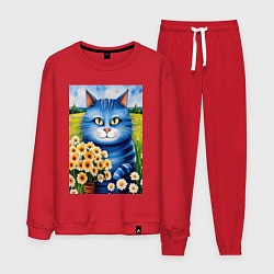Костюм хлопковый мужской Мартовский кот, цвет: красный