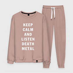 Мужской костюм Надпись Keep calm and listen death metal